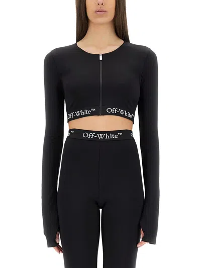 OFF-WHITE OFF-WHITE CROPPED TOP WITH LOGOED BAND