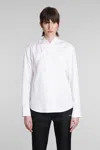 Off-white Poplin Cross-belt Button-front Shirt In White