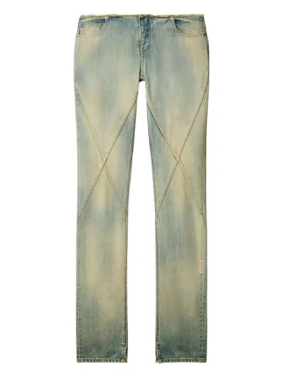 OFF-WHITE CROSSOVER SEAM FRAYED JEANS