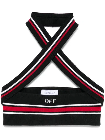 Off-white Crossover-straps Top In Black