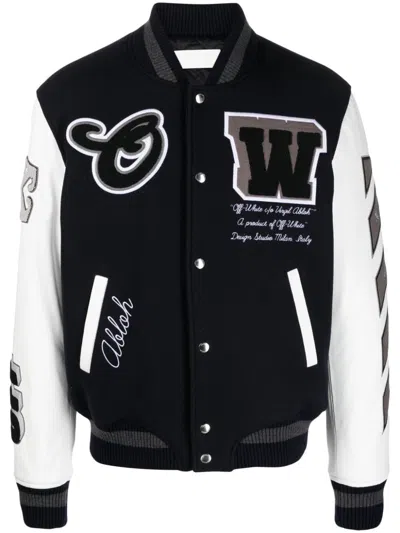 OFF-WHITE CRYST MOON PHASE VARSITY JACKET