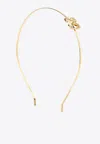 Off-white Crystal Arrow Logo Headband In Gold