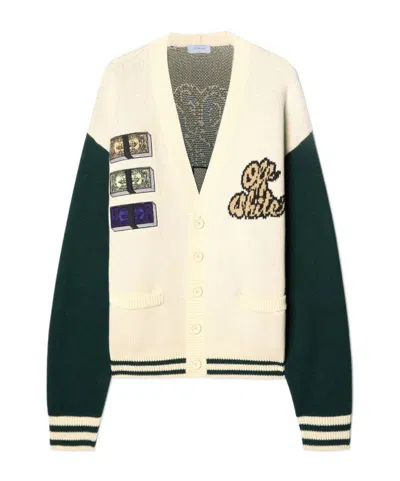 OFF-WHITE CRYSTAL CASH VARSITY CARDIGAN