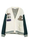 Off-white Crystal Cash Varsity Cardigan In White Aspa