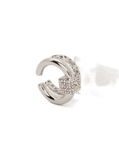 Off-white Crystal-embellished Earring In Metallic