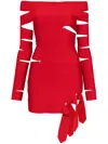 Off-white Jewels Knit Strap Dress In Red