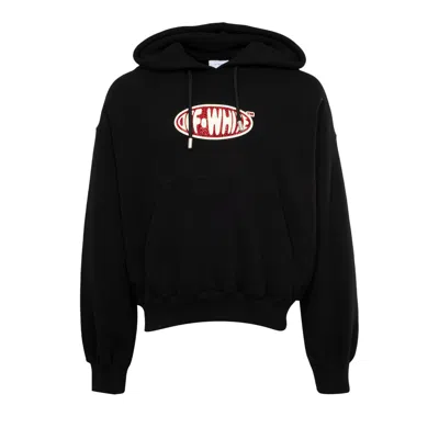 Pre-owned Off-white Crystal Round Logo Over Hoodie 'black/white' | Men's Size Xxs