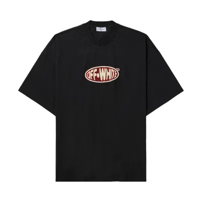 Pre-owned Off-white Crystal Round Logo Over Short-sleeve Tee 'black/white'