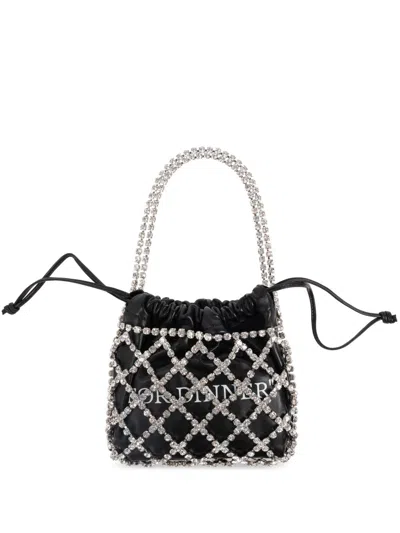OFF-WHITE CRYSTAL-SKULL LEATHER TOTE BAG