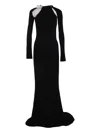 Off-white Crystal-tie Maxi Dress In Black