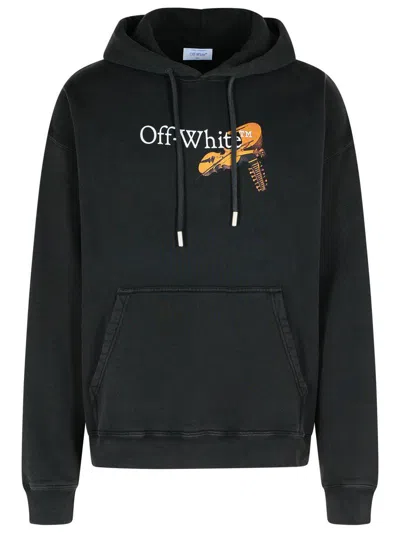 Off-white Washed Black Cupid Arrow Skate Logo Hoodie
