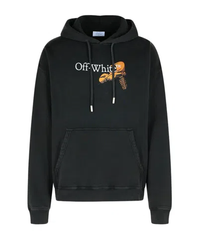 Off-white Long Sleeve Hooded Sweatshirt In Black