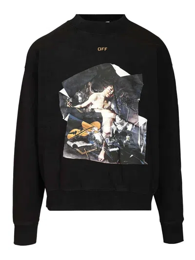 Off-white Cupid Paper Skate Sweater In Black