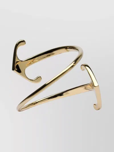Off-white 'curved Edge' Metal Cuff Bracelet In Gold