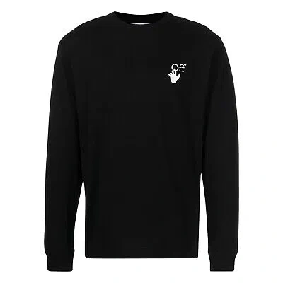 Pre-owned Off-white Cut Here Arrow L/s Skate Tee Mens Style : Omab064f21jer0101001 In Black/white