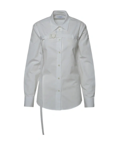 Off-white Cut-out Buckled Poplin Shirt In White