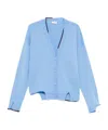 Off-white Cut-out Cardigan In Blue