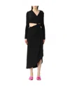 Off-white Cut-out Midi Dress Women In Black