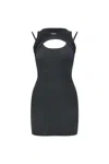 Off-white Layered Mini Dress With Cut Out Details In Grey