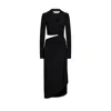 Off-white Cut-out Midi Dress Women In Black