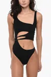 Off-white Meteor Swimsuit In Black For Women With Asymmetric Neckline And Cut-out Details In Black