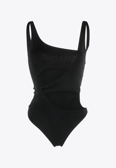 OFF-WHITE CUT-OUT ONE-PIECE SWIMSUIT
