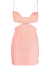 Off-white Peony Cut Out Rib Mini Dress In Orange