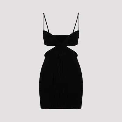 Off-white Off White Cut Out Ribbed Mini Dress In Black
