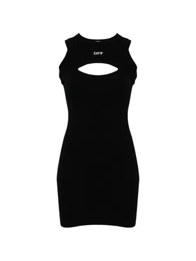 Off-white Cutout Dress In Black