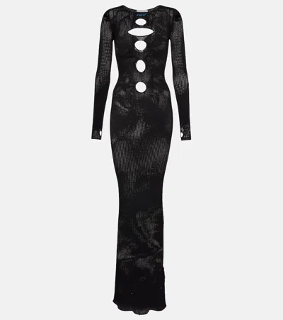 Off-white Off White Black Mesh Long Dress