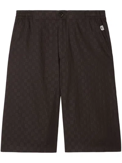 Off-white Damier Shorts In Black