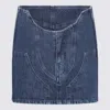 Off-white Dark Blue Cotton Blend Denim Skirt