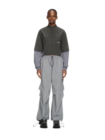 Off-white Dark Gray Off Parachute Jacket In Green