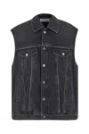 Off-white Oversize Sleeveless Jacket Contrast Stitching In 0900