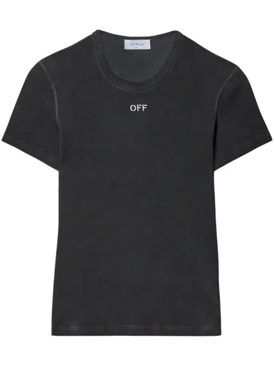 OFF-WHITE DARK GREY LOGO T-SHIRT