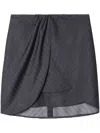 OFF-WHITE DARK GREY PINSTRIPE DRAPED MINISKIRT