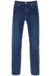 OFF-WHITE DARK-WASHED DENIM JEANS WITH TAPERED FIT FOR MEN