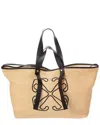 Off-white ™ Day Off Large Raffia & Leather Tote In Brown