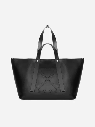 Off-white Day Off Leather Medium Tote Bag In Black No C