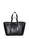 OFF-WHITE DAY OFF MEDIUM BLACK CALF LEATHER TOTE BAG