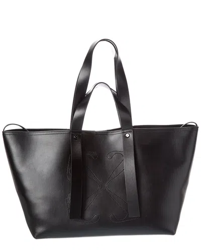 Off-white ™ Day Off Medium Leather Tote In Black