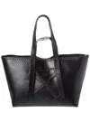 Off-white Arrows-stitch Leather Tote Bag In Black