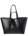 Off-white Arrows-stitch Leather Tote Bag In Black