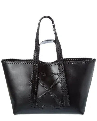 Off-white Day Off Medium Leather Tote In Black