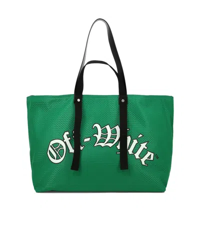 Off-white Day Off Mesh Tote Bag In Green