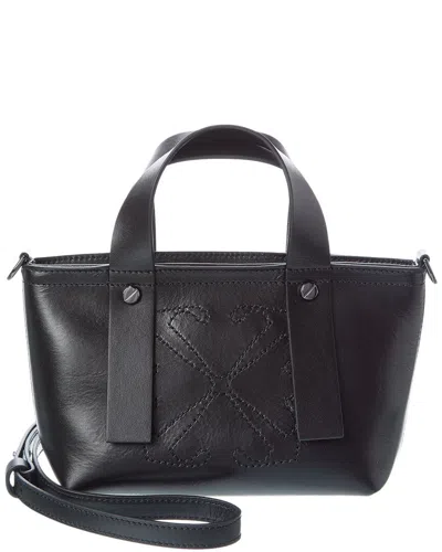 Off-white Day Off Mini Leather Tote In Black