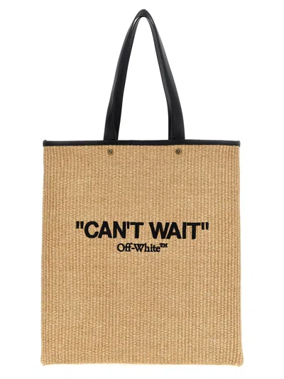 Off-white Day Off Shopping Bag In Beigebl