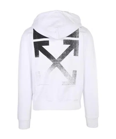 Off-white Degrade-effect Arrows Hoodie In White