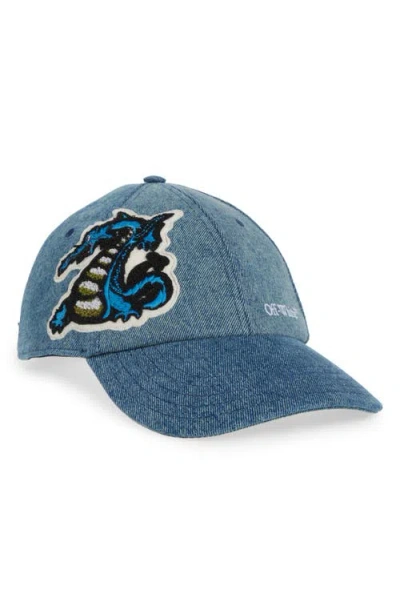 Off-white Denim Baseball Cap In Vintage Blue