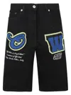 Off-white Off White Black Denim Bermuda Shorts In Black/blue